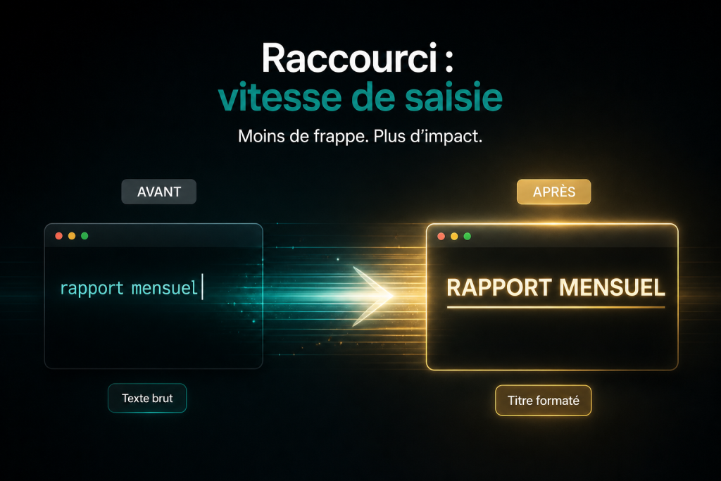 raccourci majuscule word transformation texte productivité