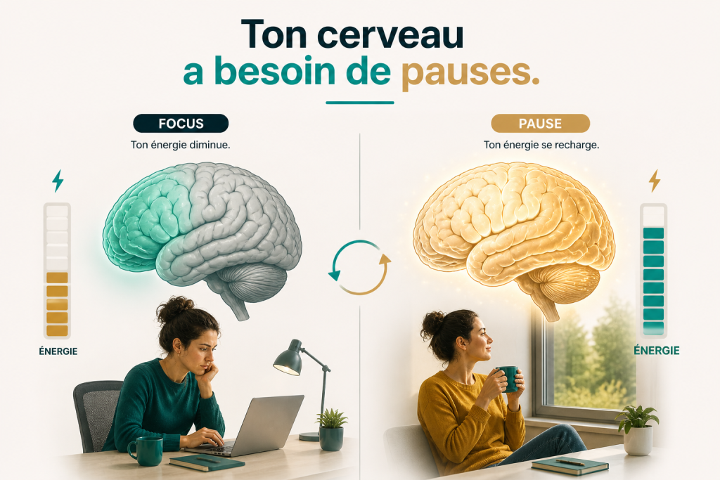 cerveau concentration pause récupération neurosciences productivité