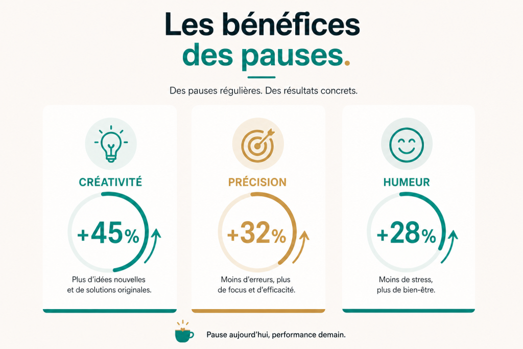 bénéfices pauses productivité créativité précision énergie
