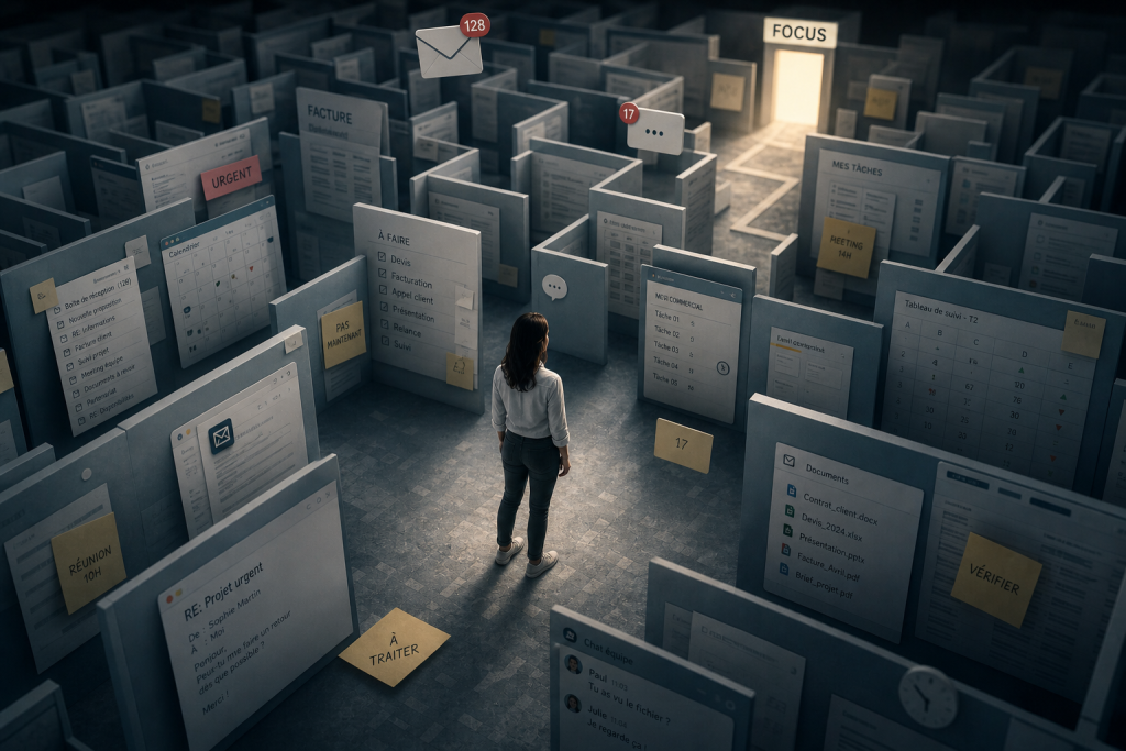 perte temps recherche informations organisation inefficace travail