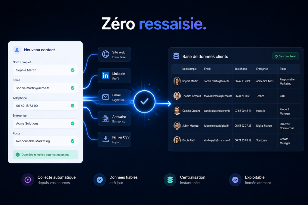 collecte données client formulaire automatisé crm