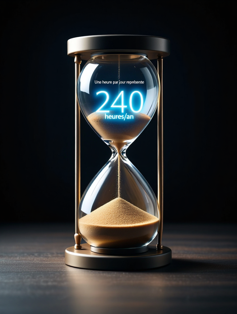 1h par jour représente 240h/an