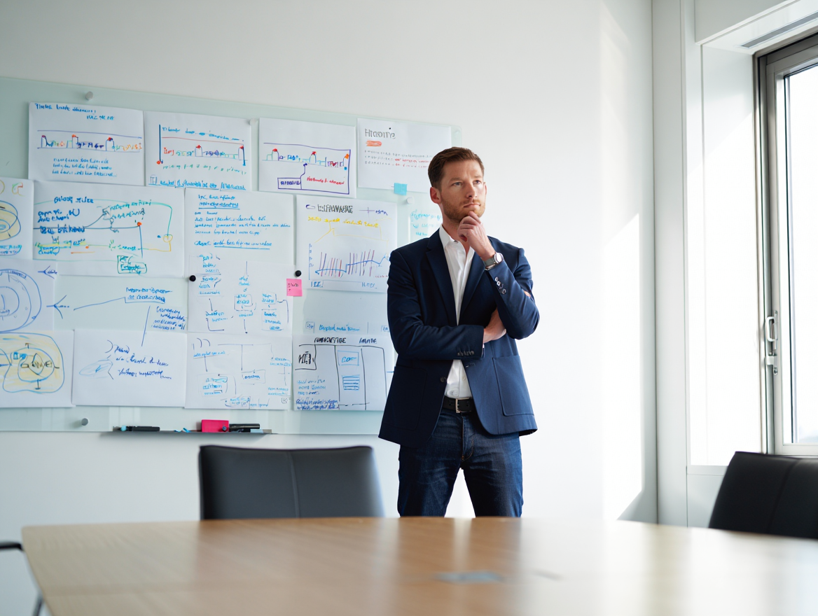 Dirigeant visionnaire construisant son projet à long terme