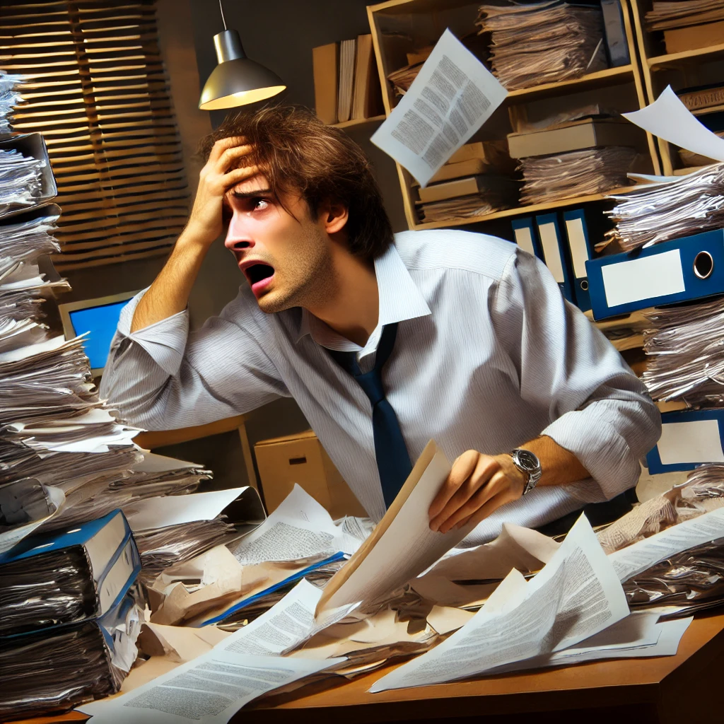 Dirigeant submergé par la charge de travail