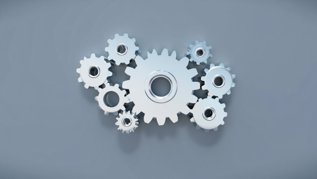 framework productivité: Engrenages illustrant la systématisation des tâches