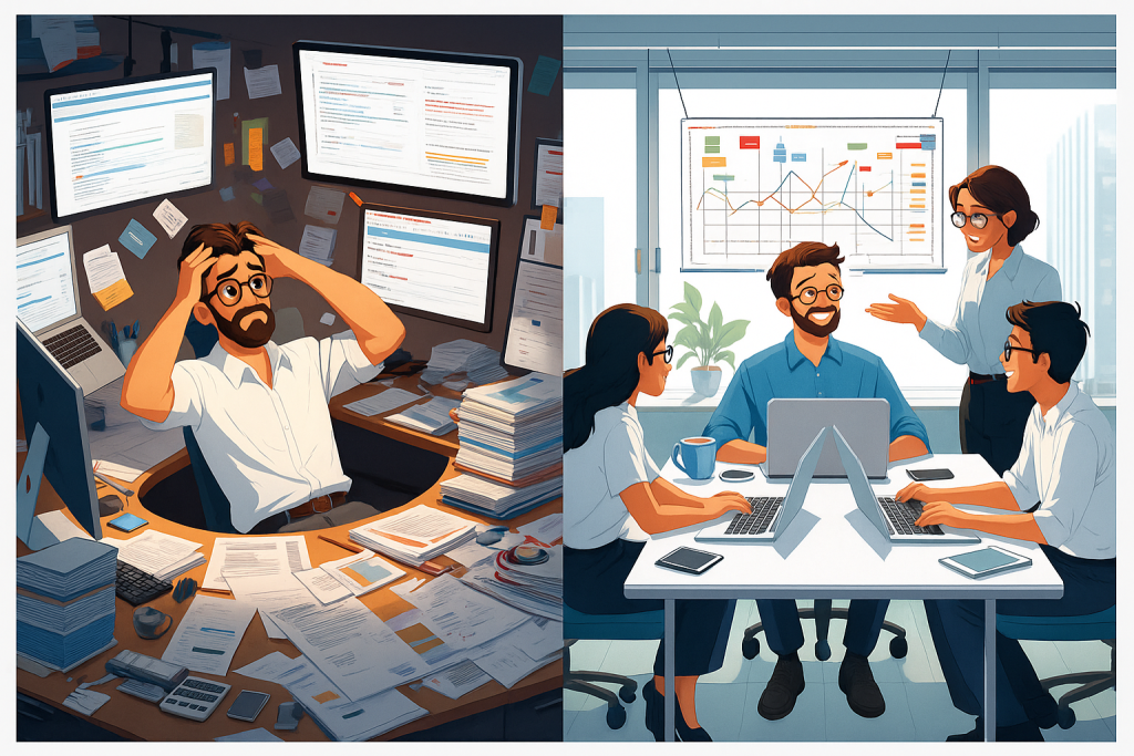 dirigeant soulagé d'avoir délégué