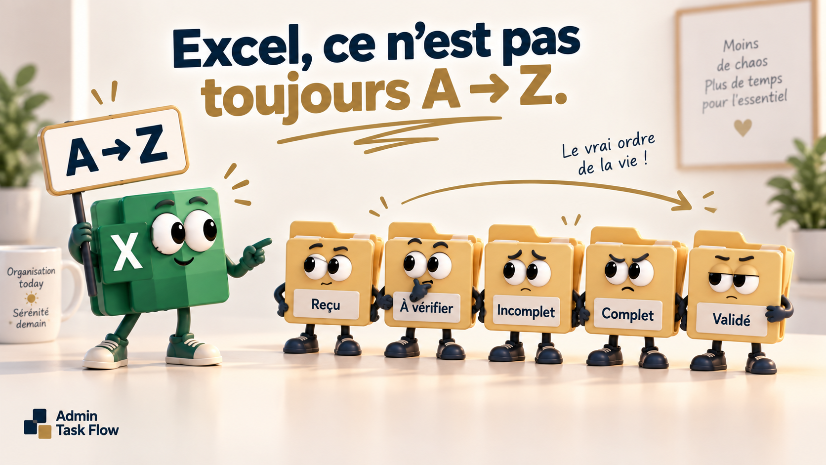 Liste personnalisée Excel pour trier des statuts dans un ordre métier
